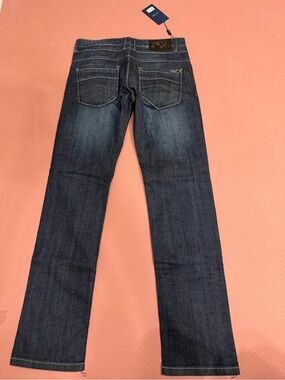 Armani Jeans Men's Dark Blue Straight-Leg Denim